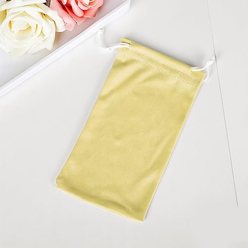 6pcs Eyeglasses Sunglasses Microfiber Pouch Bag, Cell Phone Storage Pouch 7.1" x 3.5" - color: Yellow
