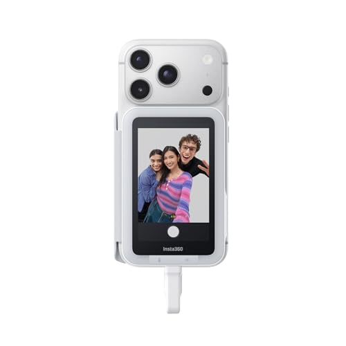 Insta360 Snap Selfie Screen with Light - 4K Magnetic Selfie Monitor Screen for Selfie, Vlogging, Compaitble with iphone 15/16/17 Pro, Adjustable Lighting, Touchscreen Control, Wired Instant Connection - size: Snap Selfie Screen with Light