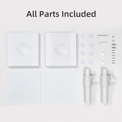 Suptek Free-Standing Speaker Stand Desktop Set, 9.6 x 8.8 inch Trays, Height Adjustment and Tilt, Universal Audio Holders for Computer and Bookshelf Speakers, Elevated Sound, 2 Pack, White, SDM001TW - color: White