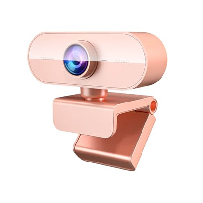 Webcam for PC&1080P HD Web Cam,Webcam with Microphone,Stand for PC/MAC/Laptop/Desktop,Wide Angle Web Cameras for YouTube,Skype,Zoom,Xbox One,Video Calling,Studying Pink - color: Pink -PC, style: 1080p webcam