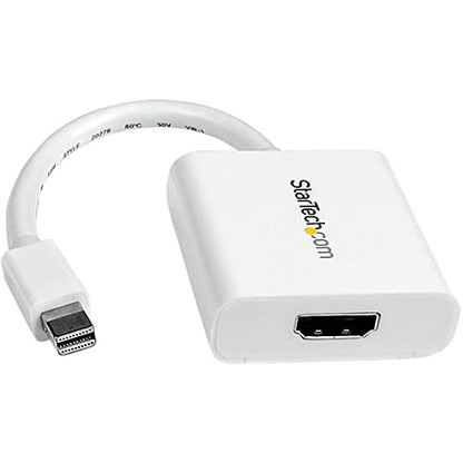 StarTech Passive Mini DP to HDMI Adapter, 1920 x 1200, White (MDP2HDW) | Passive mDP 1.2 to HDMI 1.4, 60Hz, Monitor/TV/Display, HDCP 1.4, Thunderbolt 1/2 Mac/PC, mDP to HDMI Video Converter, DPCP - color: White, style: 1080p