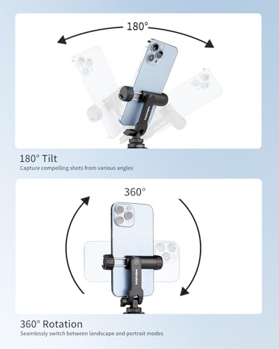 Lightweight Universal Phone Tripod Mount Adapter with 1/4" Screw and Cold Shoes, 360° Rotates Adjustable Smartphone Clamp Holder, Compatible with iPhone/Samsung/Andriods/Camera for Photography - style: Lightweight-Plastic