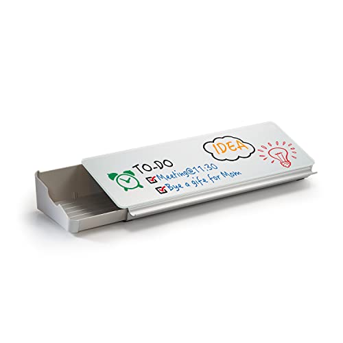 Audio-Visual Direct White Glass Dry Erase - Desktop Organizer & Storage Notepad, Whiteboard - color: White, size: Desktop