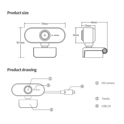 1080P HD Webcam with Builtin Microphone for Clear Video Call Support for OS USB Camera for Online Teaching and Video Conference Suitable for Desktop Computers Black (Black)