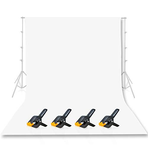 EMART 10x12 ft White Backdrop for Photography, Large Party Photo Background Curtain Drapes, Washable Polyester Fabric Back Drop Screen Sheet for Birthday Video Studio Portrait Photoshoot - color: White, size: 10x12ft