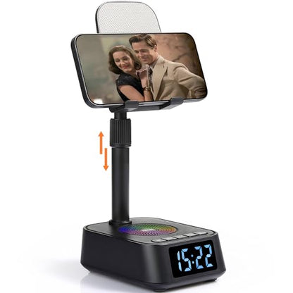 ASEAT Gifts for Men Women, Adjustable Phone Stand Bluetooth Speaker, Birthday Gifts Him Husband, Phone Holder for Kitchen Desk Bedroom, Cool Tech Gadget for Dad Mom Boyfriend, Christmas Ideal