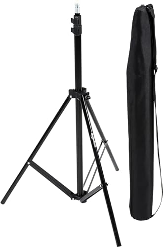 Amazon Basics Portable Aluminum Photography Light Stand Tripod with Case, 2.8-6.7 feet, Black - size: 1-Pack