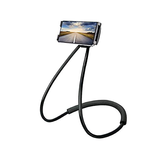 Chapter Seven Universal Smart Mobile Phone Stand,Hanging on Neck Cell Phone Mount Holder, Flexible Lazy Bracket DIY Free Rotating for Multiple Functions (Black) - color: Black