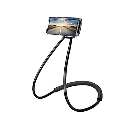 Chapter Seven Universal Smart Mobile Phone Stand,Hanging on Neck Cell Phone Mount Holder, Flexible Lazy Bracket DIY Free Rotating for Multiple Functions (Black) - color: Black