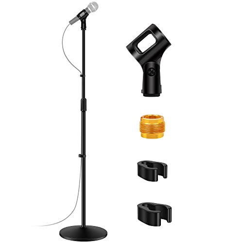 InnoGear Mic Stand, Microphone Stand Floor Detachable Boom Mic Arm Stands with Weighted Round Base, Height Adjustable from 34" to 60" for Blue Yeti HyperX QuadCast Shure SM58 Samson Q2U Fifine K669B - style: Twist Clutch 34" - 60"