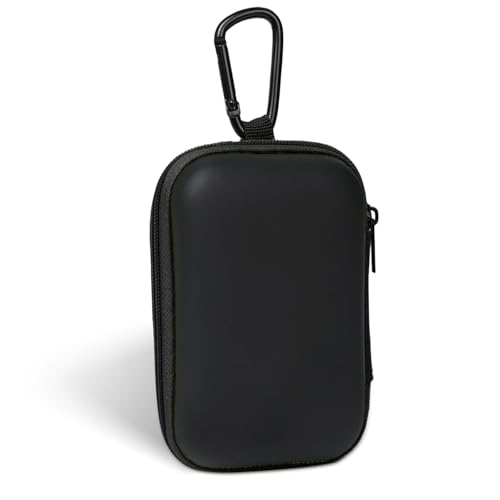 Earbud Case Portable EVA Storage Bag Cell Phone Accessories Organizer with Carabiner for Wired/Wireless Earphone, Earbud, Earpieces, SD Memory Card, Camera Chips, Tech Pouch, Rectangle, Black - color: D1-Black
