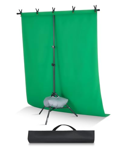 VEVOR Backdrop Stand, 5 x 6.5 ft Adjustable Photo Backdrop Stand Kit, Portable Background Backdrop Stand with 3 Crossbars, Heavy Duty Projector Screen Stand, for Wedding, Photo Video Studio & Party - size: 5 x 6.5 Ft