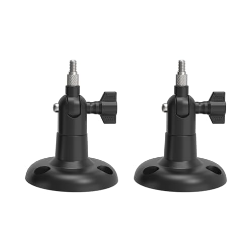 Holicfun Indoor/Outdoor Security Camera Wall Mount, Black, 2-Pack | Universal 1/4"-20 plastic bracket, 360-degree adjustable, fits Ring/Blink/Arlo/Wyze cam & more, hardware included - color: Black, size: 2 Pack