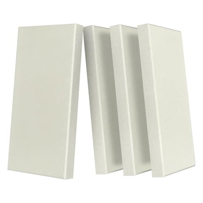 UMIACOUSTICS 4 PCS Acoustic Panels with Hanging Brackets, 2” Thick Fiberglass Sound Proof Panels Removable for Studios, Office, Home Theater Wall- Off White - color: Off White, size: 23.6" x 11.8"-4pcs