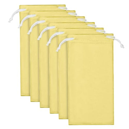 6pcs Eyeglasses Sunglasses Microfiber Pouch Bag, Cell Phone Storage Pouch 7.1" x 3.5" - color: Yellow