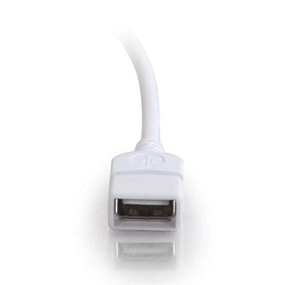 C2G Legrand USB Long Extension Cable, USB A to A Cable, Black Plug and Play Cable, 2 Meters (6.56 Feet) USB Extension Cable, 1 Count, C2G 19018 - color: White, size: 6.6 Feet, style: USB A Male to A Female