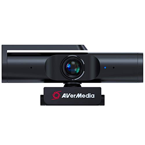 AVerMedia Live Streamer CAM 513-4K 30 fps UHD, Ultra Wide Angle Webcam with Fixed-Focus Glass Lens, for Indoor Lighting, Works with OBS, Zoom, Black