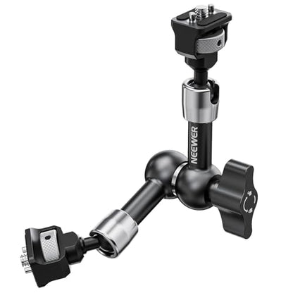 NEEWER 7" Articulating Magic Arm with 360° Ball Heads & Locating Pins for ARRI, Camera Monitor Mount with 1/4" Screws for DSLR Action Camera Monitor Video Light Compatible with SmallRig Cage Rig, ST07 - size: 7"