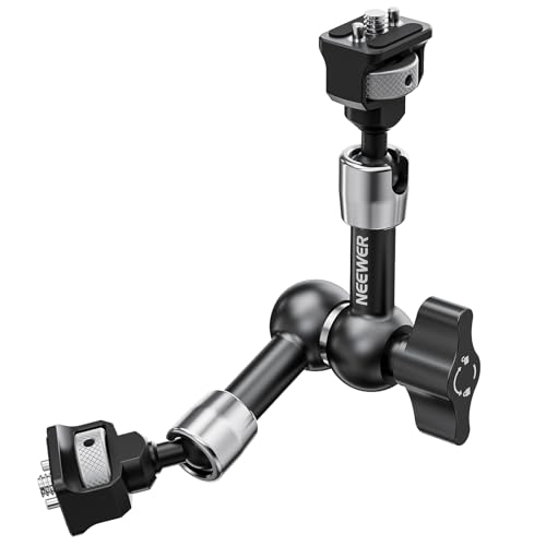NEEWER 7" Articulating Magic Arm with 360° Ball Heads & Locating Pins for ARRI, Camera Monitor Mount with 1/4" Screws for DSLR Action Camera Monitor Video Light Compatible with SmallRig Cage Rig, ST07 - size: 7"