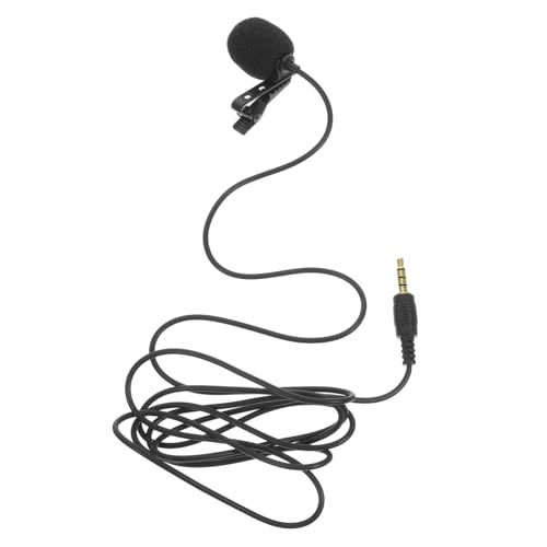 NUOBESTY Portable Clip Lapel Microphone Lightweight Mini Lavalier Mic for Clear Hands Recording Compatible with Smartphones Cameras Plug and Play Easy Operation