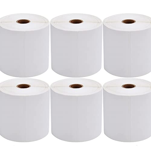 9527 Product 4x6 Direct Thermal Shipping Labels for Zebra 2844 ZP-450 ZP-500 ZP-505,Blank,450 Labels/Roll, 1" Core,Total 6 Rolls - color: White, size: 6 Rolls | 2700 Labels