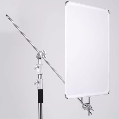 35"x47"/90x120cm Light Reflector Flag Panel Kit, 5-in-1 Diffusion Scrim Translucent/Gold/Silver/Black/White Lighting Diffuser, Stainless Steel Foldable Frame for Studio Portrait Photography