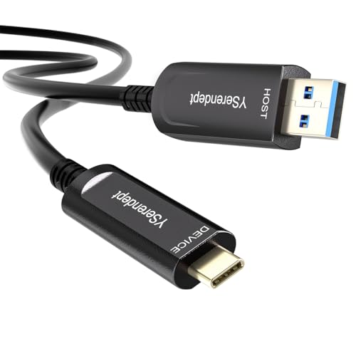 Fiber Optic USB C Cable 50ft,USB 3.2 Gen2 10Gbps Active Optical Long Distance USB A to Type C Cord for 4K Cameras,Webcams,Hubs,HDDs,VR/AR, Projectors & Medical Systems,Black - size: 50ft, style: USB A to C