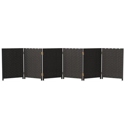 Red Lantern 2 ft. Short Woven Fiber Folding Screen - 6 Panel - Black - color: Black, size: 6 Panel