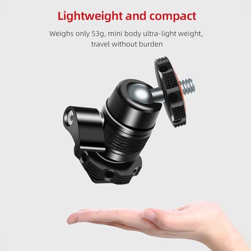 Andoer Mini Ball Head Adapter Monitor Mount Cold Shoe Adapter Aluminum Alloy with 1/4 Inch Screw for Mounting Camera Monitor Microphone LED Video Light