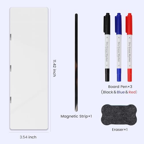 Magnetic Monitor Memo Board Set - Dry Erase Note Board for Computer Screens, Space Saving Includes 3 Markers & Eraser, Reusable to-Do List Organizer for Home Office & Kitchen (Whiteboard)