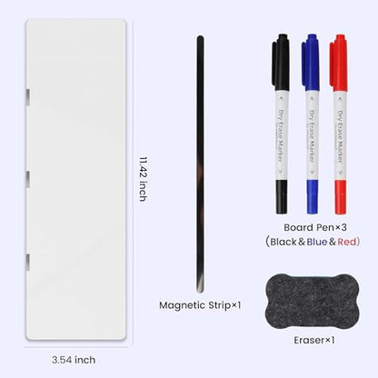 Magnetic Monitor Memo Board Set - Dry Erase Note Board for Computer Screens, Space Saving Includes 3 Markers & Eraser, Reusable to-Do List Organizer for Home Office & Kitchen (Whiteboard)