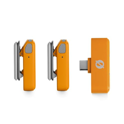 RØDE Wireless Micro - Compact Wireless Microphone, Two Mics with Charge Case for Smartphone Content Creation - USB-C, Orange | USB-C Receiver, 2 Clip-on Omni Mics, Gainassist, Charging Case Up to 21h, 100m Plus Range - color: USB-C Orange