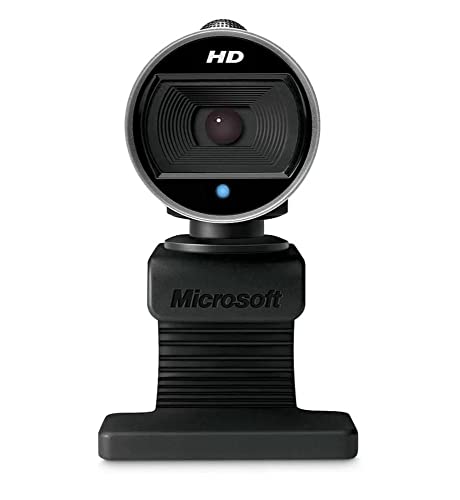 Microsoft LifeCam Cinema,Webcam with built-in noise cancelling Microphone, Light Correction, USB Connectivity, for video calling on Microsoft Teams/Zoom, compatible with Windows 8/10/11/ Mac