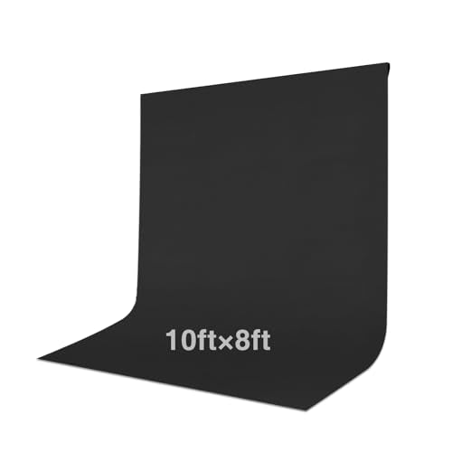 Black Backdrop Curtain 10x8ft (WxH), Black Photo Backdrop for Photography Polyester Collapsible Background Screen for Portrait, Product Video, Pet, Photoshoot, Birthday, Party - color: Black, size: 10x8 FT
