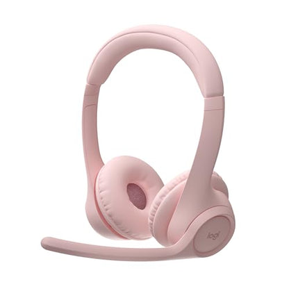 Logitech Zone 300 Wireless Bluetooth Headset with Noise-Canceling Microphone, Compatible with Windows, Mac, Chrome, Linux, iOS, iPadOS, Android – Rose - color: Rose