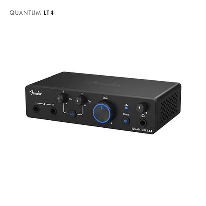 Fender Quantum LT 4 | 4x2 USB-C Audio Interface for Music Production, Dual MAX-HD Mic Preamps, Dual Instrument Inputs, Low-Latency Drivers, Loopback, Balanced Outputs, Headphone Amp, Mac & PC | 4-In/2-Out USB-C, Dual Hi-Z Instrument Inputs, Balanced Trs O
