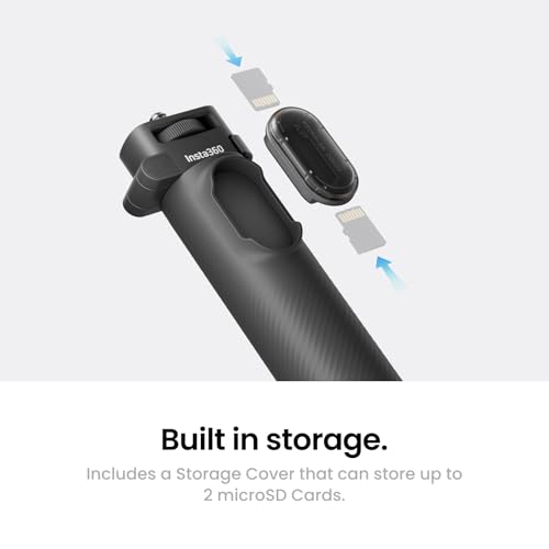 Insta360 Foldable 2-in-1 Selfie Stick Remote Kit with Invisible Stick, Built-in Tripod, Ideal for Vlogging, Hiking, Group Shots, Supports X5, X4 Air, X4, X3 Action Cameras