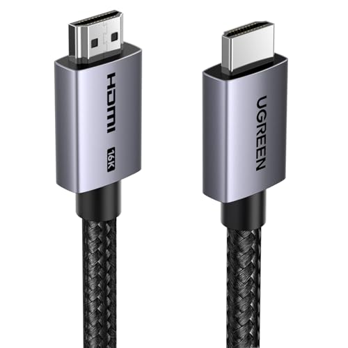 UGREEN 16K HDMI 2.2 Cable 96Gbps 6.6FT, Ultra High Speed HDMI Cord Aluminum, 4K@480Hz 12K@120Hz 8K@240Hz, HDCP 2.2&2.3, Lip eARC HDR 10 Compatible with PS5/Blu-ray/Roku TV/Switch 2/Mac mini M4