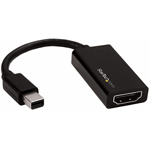 StarTech Active Mini DP to HDMI 2.0 Adapter, 4K 60Hz (MDP2HD4K60S) | Thunderbolt to HDMI, Thunderbolt 1/2 MacBook/Air/Mini, Surface Pro 1-6, 18Gbps, 7.1ch Audio, HDCP 2.2, mDP to HDMI, 4096x2160 - color: Black, style: 4K 60Hz