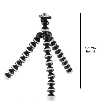 Acuvar 10‘’ Octopus Flexible Tripod Camera with 1/4" Screw, Quick Release Plate for Digital Cameras, SLR, DSLR, Travel Photography, Vlogging, Live Streaming - style: Tripod Only
