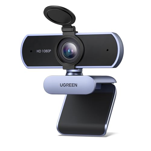 UGREEN Full HD 1080P Webcam with Microphone, 2 Noise-Canceling Mics, 85° Fov & Fixed Focus, Plug and Play, Auto Light Correction, Privacy Cover PC Camera for Zoom/Skype/Teams, Switch 2, Grey - color: Grey