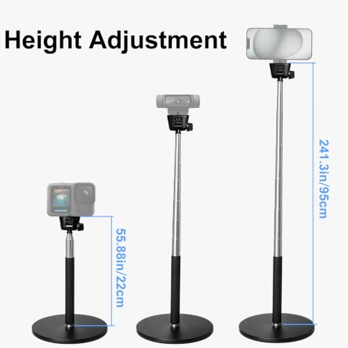 LenTok Webcam Stand for Desk, Telescopic Webcam Mount Camera Stand for Logitech Webcam C922 C930e C920S C920 C615 C960 C920x BRIO 4K NexiGo N60 etc, for Zoom Meetings, Streaming, Video Recording