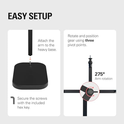 Elgato Wave Desk Stand, Adjustable Microphone Mount | Three pivot points, Holds gear up to 1kg, Mounts camera, light, or phone, Cable ties included, Solid-metal build