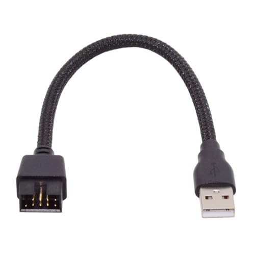 chenyang Motherboard 9/10Pin Male to USB 2.0 Male External Extension Nylon Braided Cable 20cm - style: Type-A Male