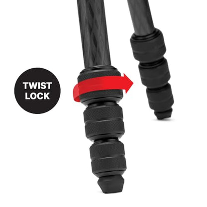 Manfrotto Befree Advanced AS, Camera Travel Tripod Kit, Twist Lock, Compatible with Arca-Swiss, Portable and Compact, Ball Head, Carbon Tripod for DSLR, Mirrorless, Camera Accessories - style: Befree Adv Arca-Swiss Twist Carb