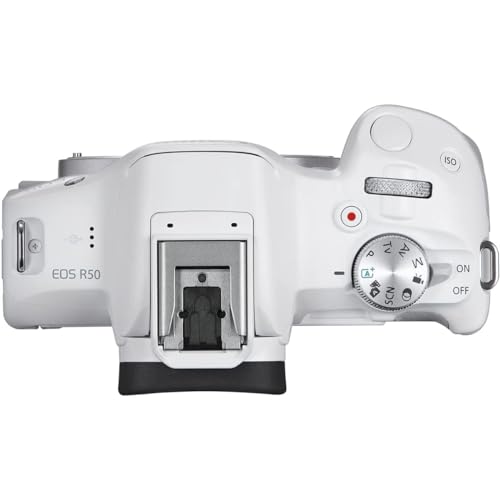 Canon EOS R50 Mirrorless APS-C Interchangeable Lens Camera | Official Canon USA Partner Model | Body White 5812C002 Bundle with Deco Gear Photography Bag + Microphone + Tripod + Photography Guidebook - color: Snow