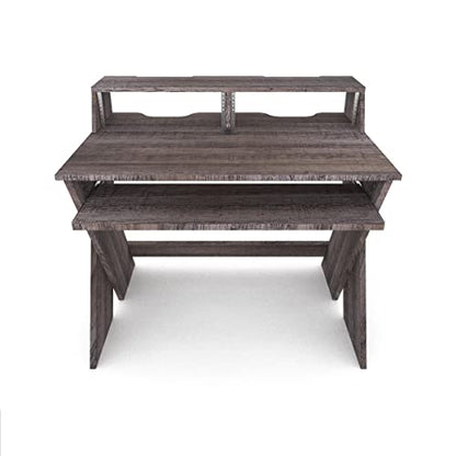 Glorious Sound Desk Compact Professional Studio Workstation with Pull-out Keyboard Compartment (Walnut) - color: Walnut