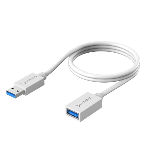 SABRENT 22AWG USB 3.0 Extension Cable A Male to A Female [White] 3 Feet (CB-303W) - color: WHITE, size: 3 FT