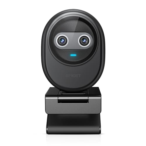 EMEET Piko 4K Webcam for Streaming, World’s 1st Dual-Camera AI-Powered 4K Camera w/AI Autofocus, 3 Mics Array&3 Sound Modes, USB Webcam with Clip, Great for Streaming, Desk Setup - style: Piko w/ 3 Mics 3 Sound Modes