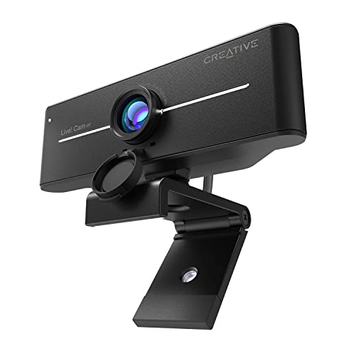 Creative Live! Cam Sync 4K UHD USB Webcam with Backlight Compensation, Up to 40 FPS, 95° Wide-Angle Lens, Privacy Lens, Built-in Mics, Plug & Play for PC and Mac… - style: 4K UHD with Backlight Compensation